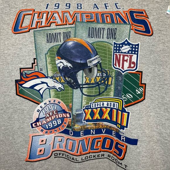 NEW Vintage 1998 NFL Denver Broncos Super Bowl XXXIII Starter T-Shirt XL - Picture 3 of 7